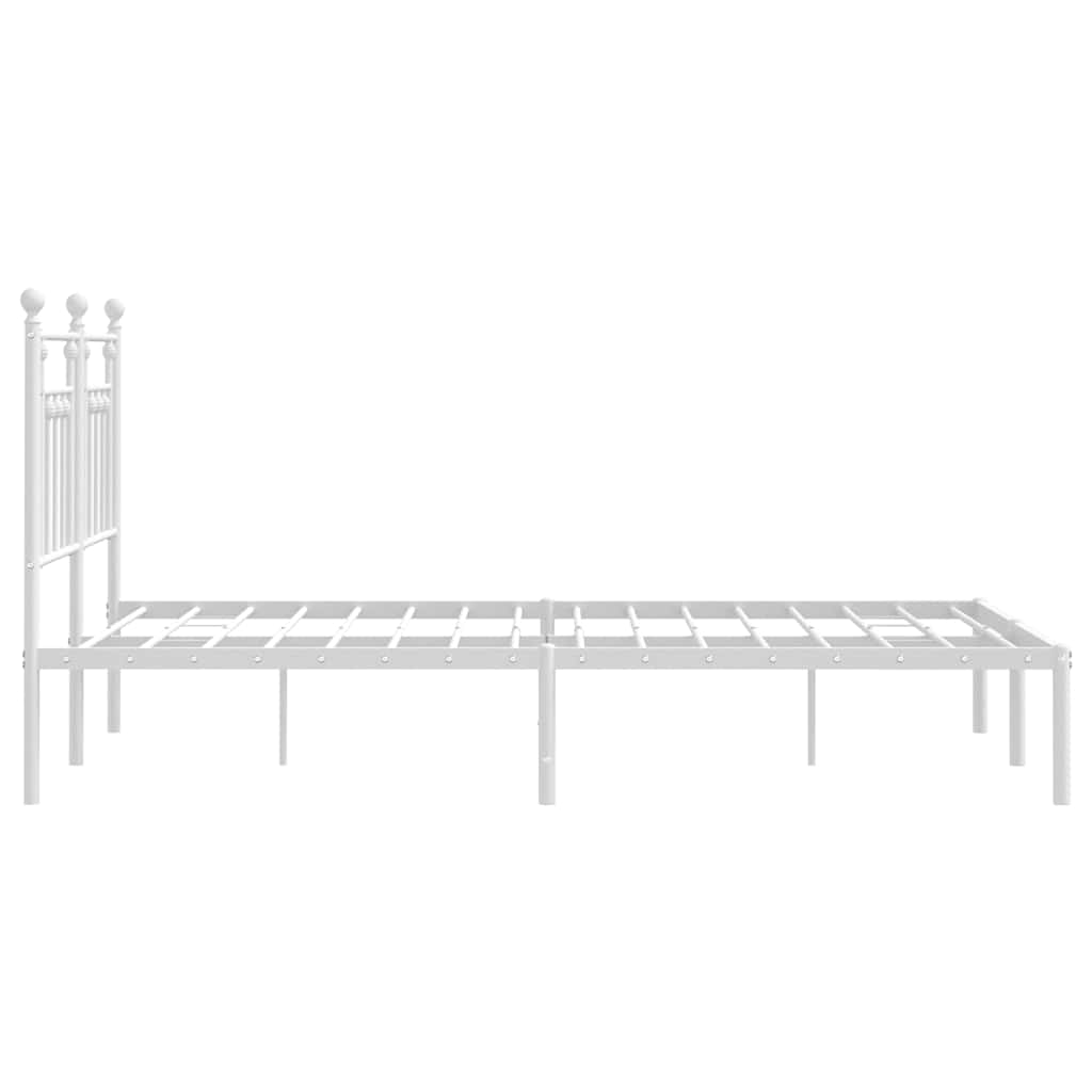 sengeramme med sengegavl 140x200 cm metal hvid