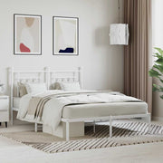 sengeramme med sengegavl 140x200 cm metal hvid