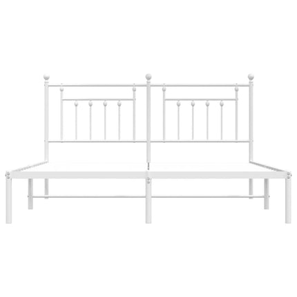 sengeramme med sengegavl 160x200 cm metal hvid