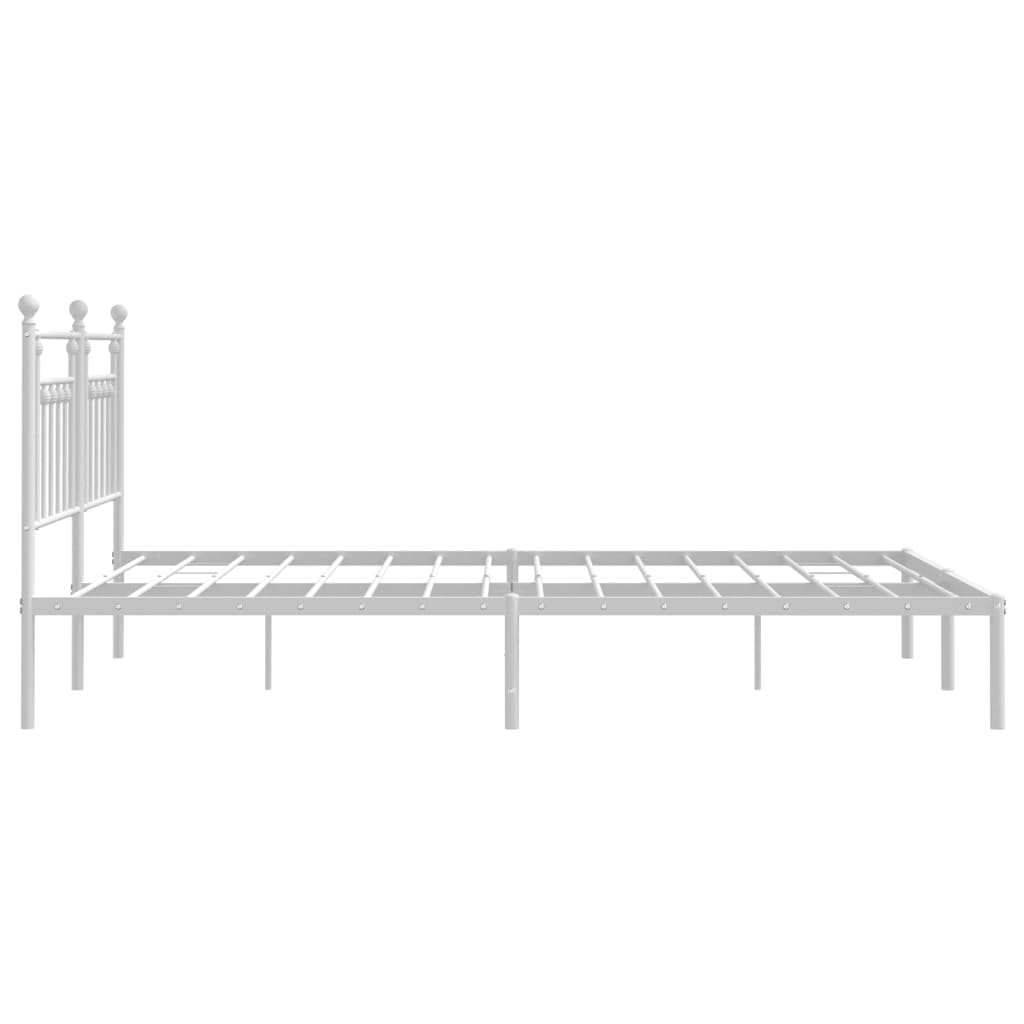 sengeramme med sengegavl 160x200 cm metal hvid