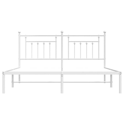 sengeramme med sengegavl 180x200 cm metal hvid
