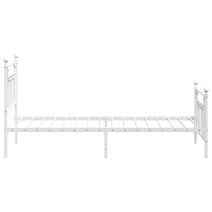 sengeramme med sengegavl og fodgærde 90x190 cm metal hvid