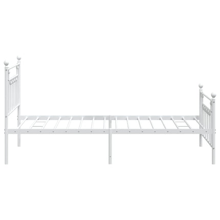 sengeramme med sengegavl og fodgærde 107x203 cm metal hvid
