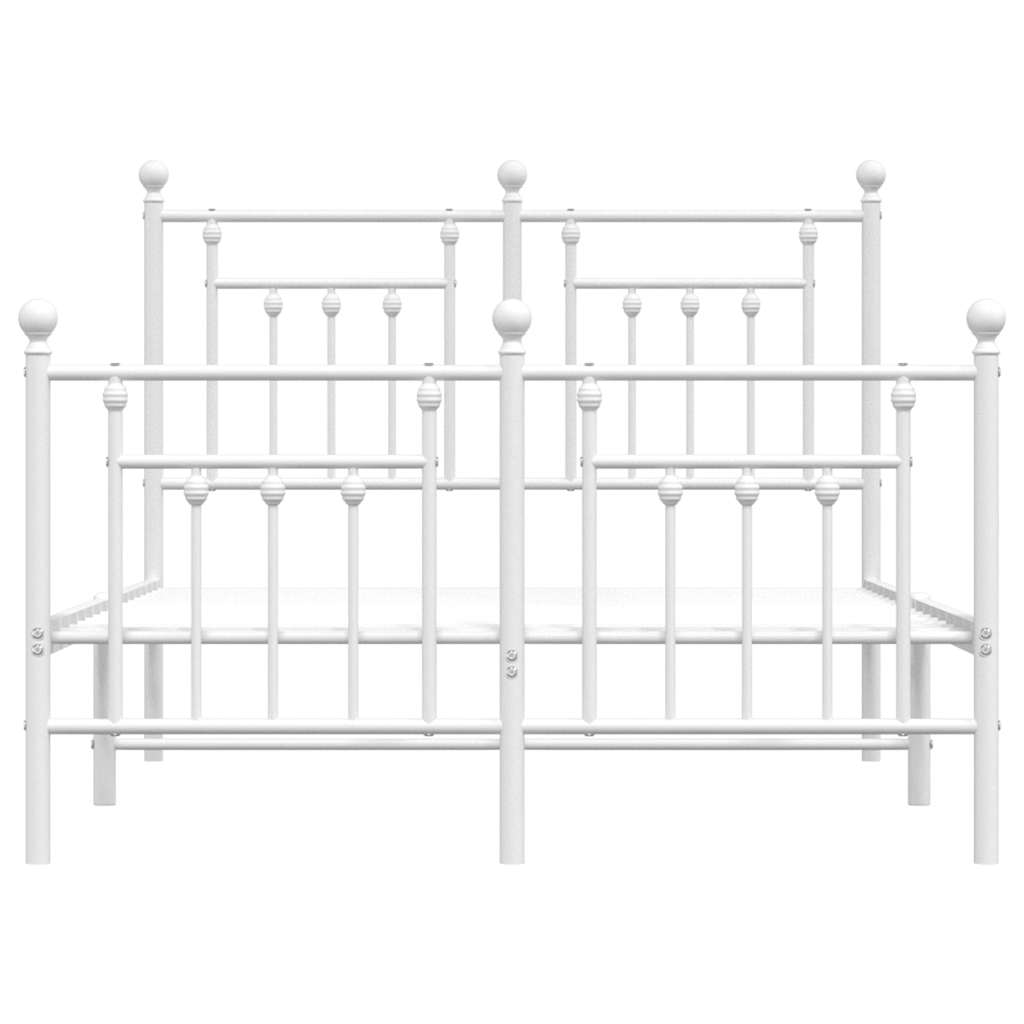 sengeramme med sengegavl og fodgærde 120x190 cm metal hvid