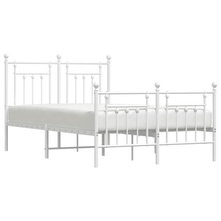 sengeramme med sengegavl og fodgærde 120x200 cm metal hvid