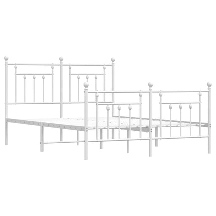 sengeramme med sengegavl og fodgærde 140x190 cm metal hvid