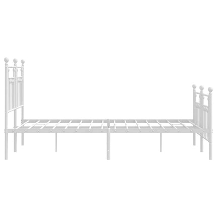 sengeramme med sengegavl og fodgærde 140x190 cm metal hvid