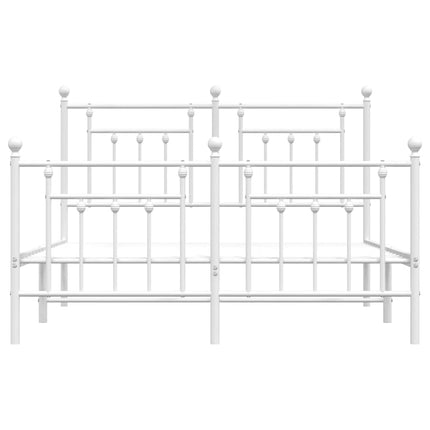 sengeramme med sengegavl og fodgærde 140x200 cm metal hvid