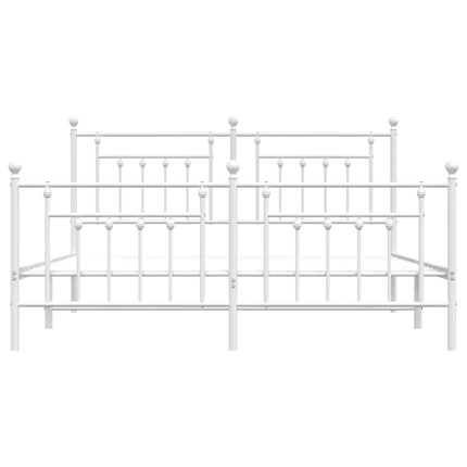 sengeramme med sengegavl og fodgærde 183x213 cm metal hvid