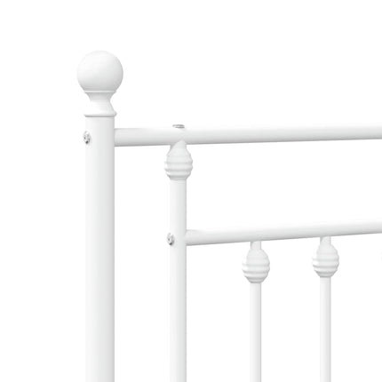 sengeramme med sengegavl og fodgærde 183x213 cm metal hvid