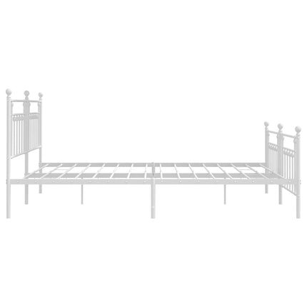 sengeramme med sengegavl og fodgærde 193x203 cm metal hvid