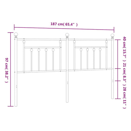 udskiftningsgavl 180 cm metal hvid