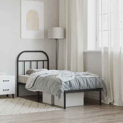 sengeramme med sengegavl 75x190 cm metal sort