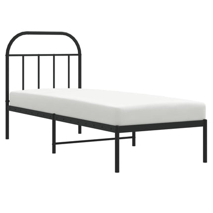 sengeramme med sengegavl 75x190 cm metal sort