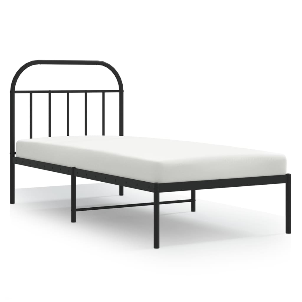 sengeramme med sengegavl 80x200 cm metal sort