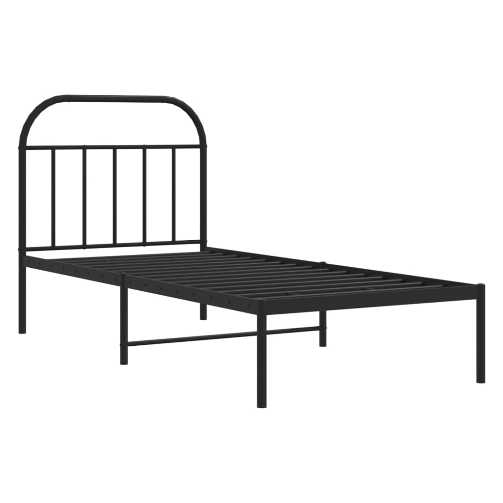 sengeramme med sengegavl 80x200 cm metal sort