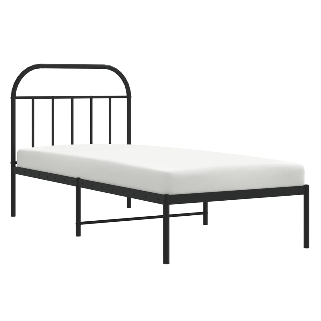 sengeramme med sengegavl 80x200 cm metal sort