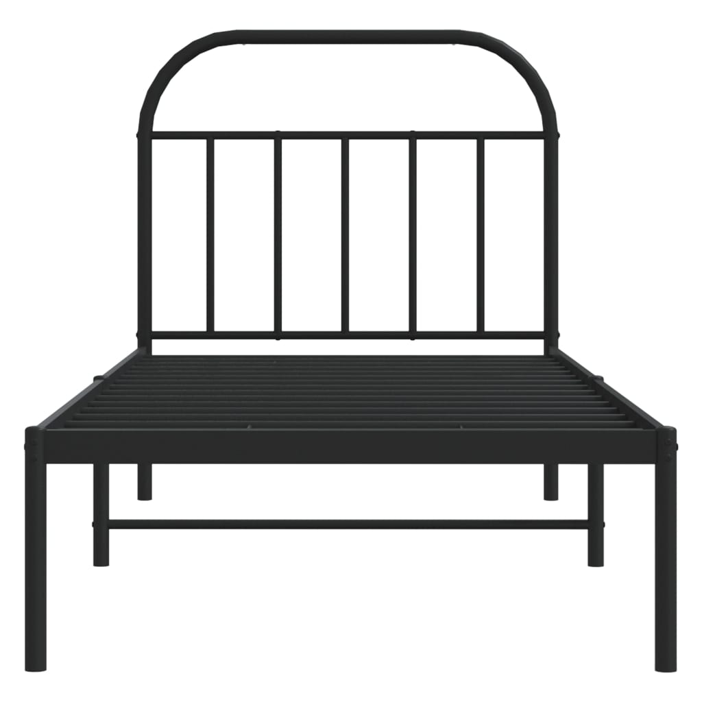 sengeramme med sengegavl 80x200 cm metal sort