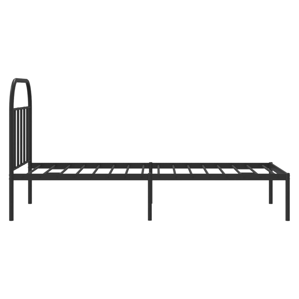 sengeramme med sengegavl 80x200 cm metal sort