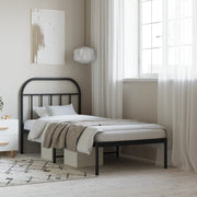 sengeramme med sengegavl 80x200 cm metal sort