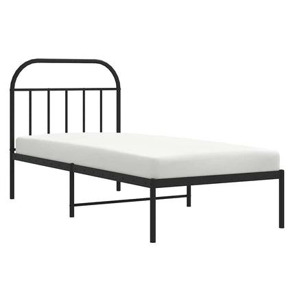 sengeramme med sengegavl 90x200 cm metal sort