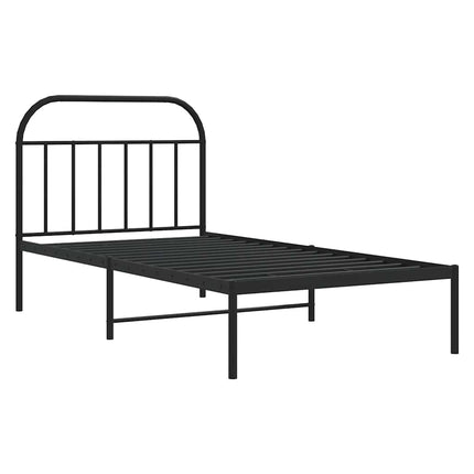 sengeramme med sengegavl 100x190 cm metal sort