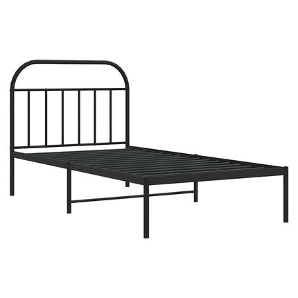 sengeramme med sengegavl 100x200 cm metal sort
