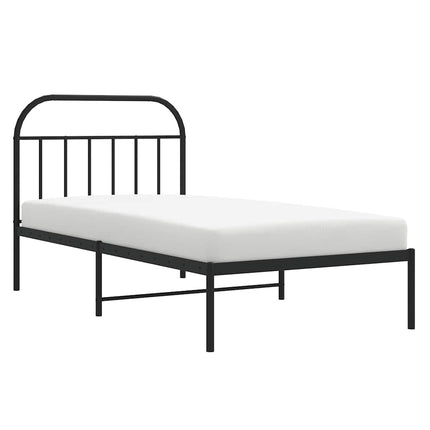 sengeramme med sengegavl 100x200 cm metal sort