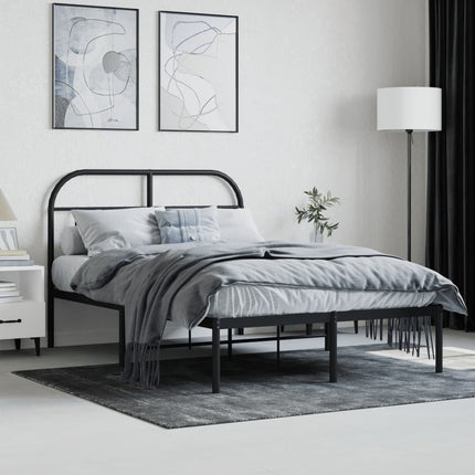 sengeramme med sengegavl 120x190 cm metal sort