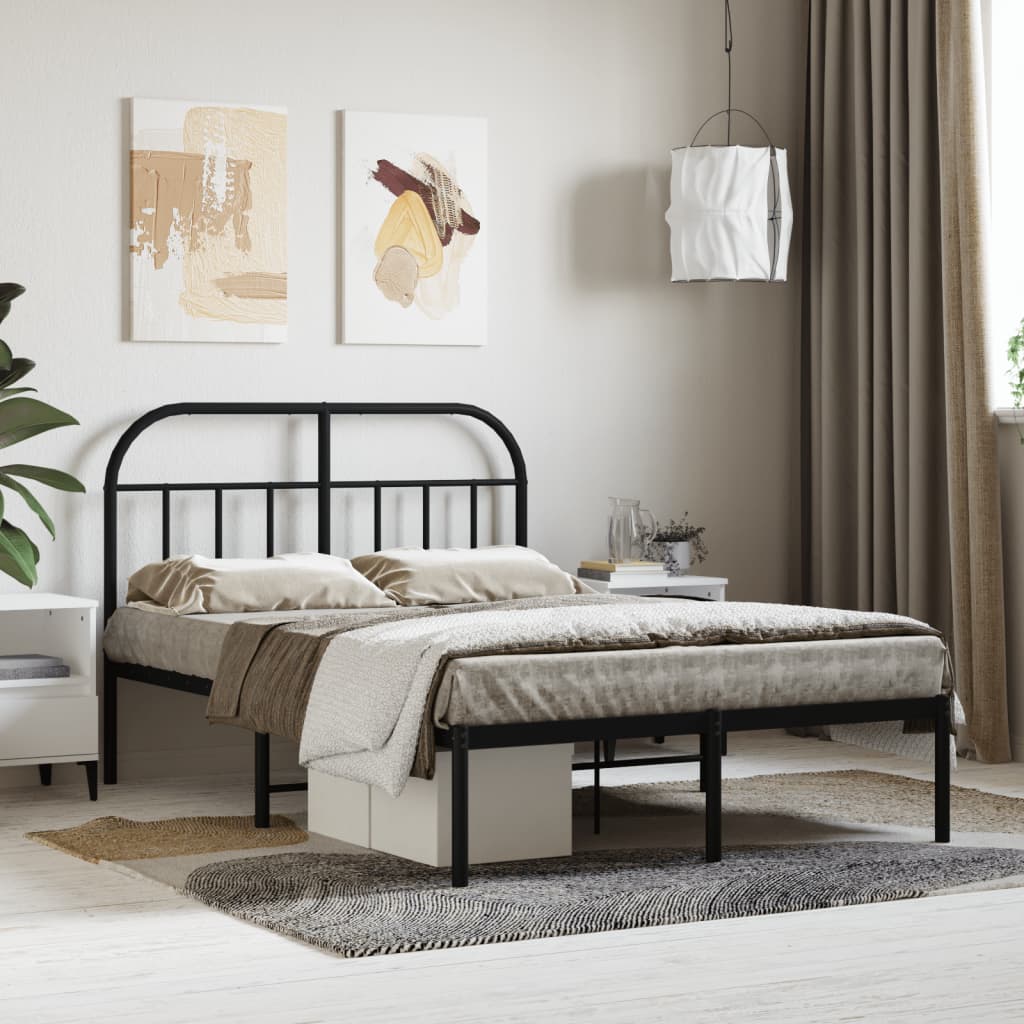 sengeramme med sengegavl 120x190 cm metal sort