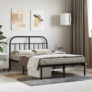 sengeramme med sengegavl 120x200 cm metal sort