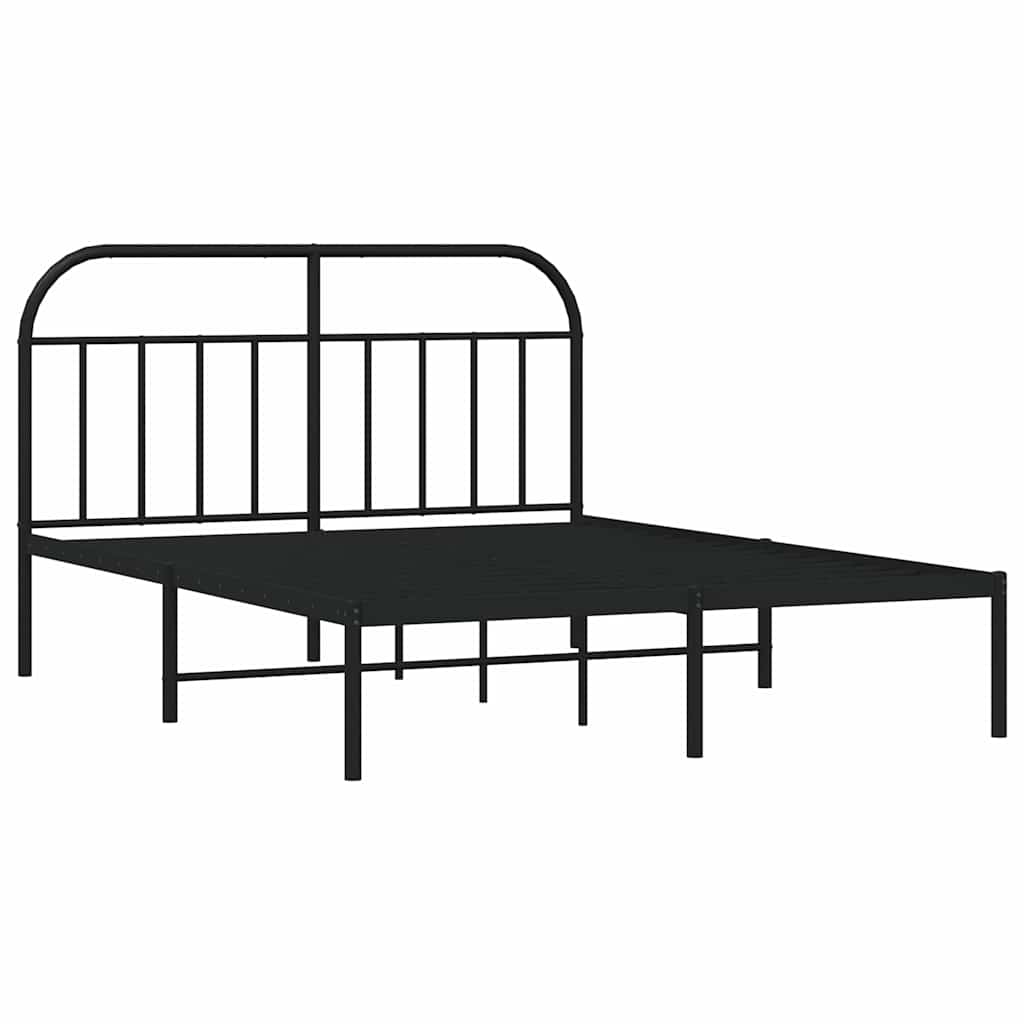 sengeramme med sengegavl 135x190 cm metal sort