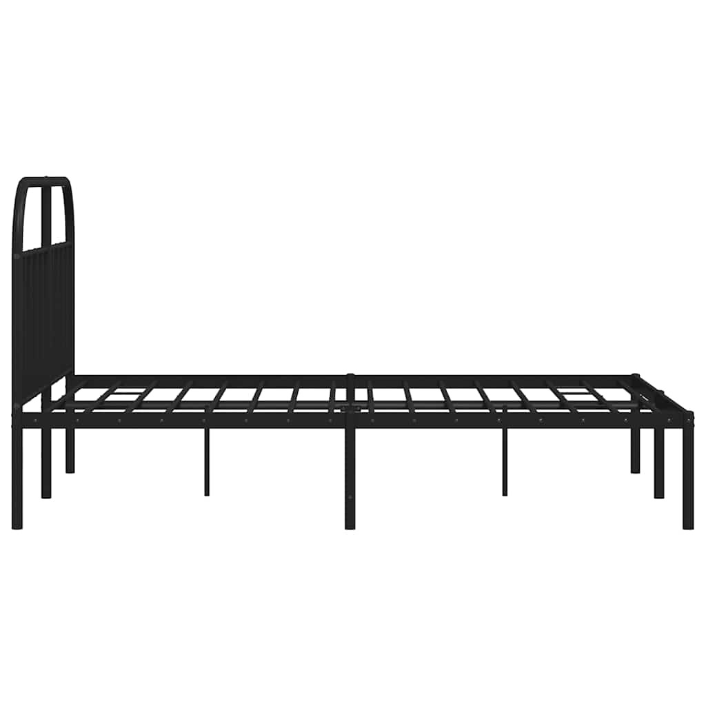 sengeramme med sengegavl 135x190 cm metal sort