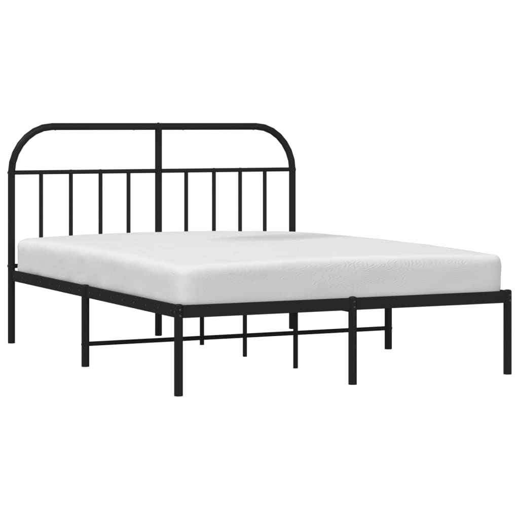 sengeramme med sengegavl 140x190 cm metal sort