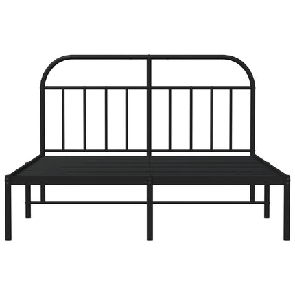 sengeramme med sengegavl 140x190 cm metal sort