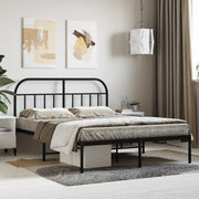 sengeramme med sengegavl 140x190 cm metal sort