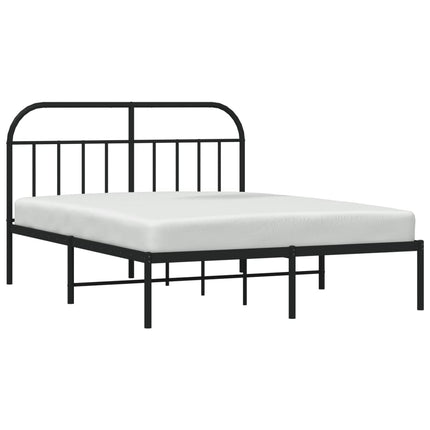sengeramme med sengegavl 140x200 cm metal sort