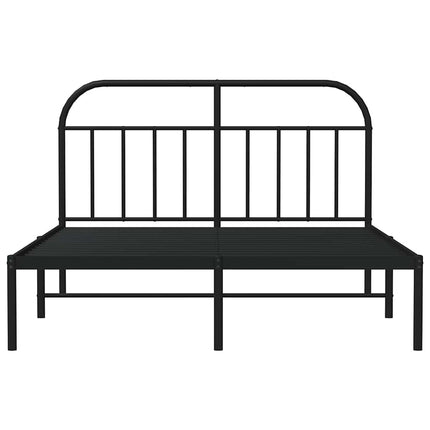 sengeramme med sengegavl 150x200 cm metal sort