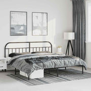 sengeramme med sengegavl 183x213 cm metal sort
