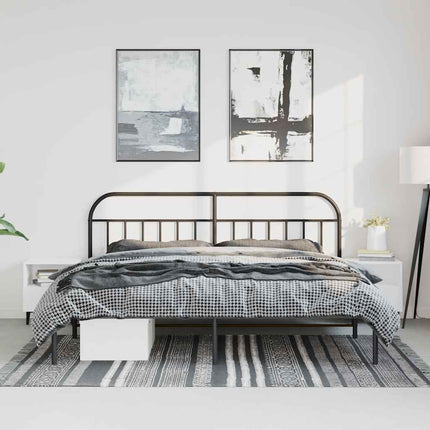 sengeramme med sengegavl 193x203 cm metal sort