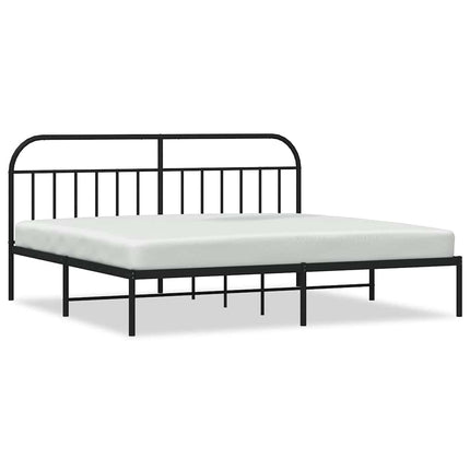 sengeramme med sengegavl 200x200 cm metal sort