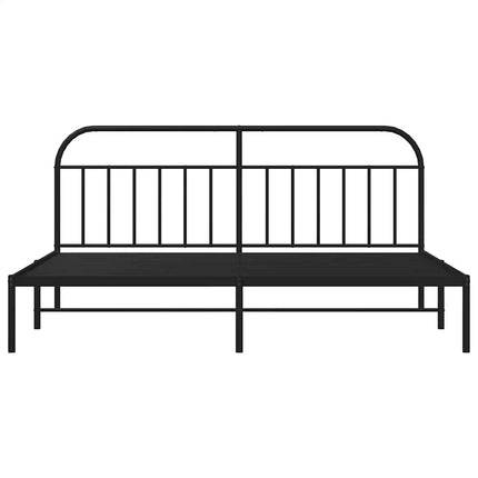 sengeramme med sengegavl 200x200 cm metal sort