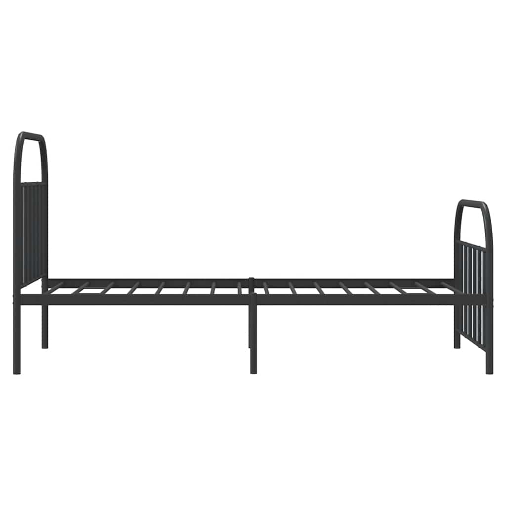 sengeramme med sengegavl og fodgærde 100x200 cm metal sort