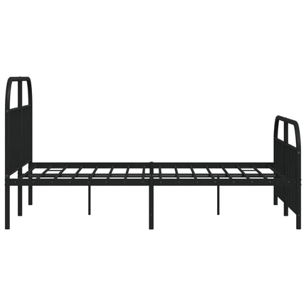 sengeramme med sengegavl og fodgærde 140x190 cm metal sort