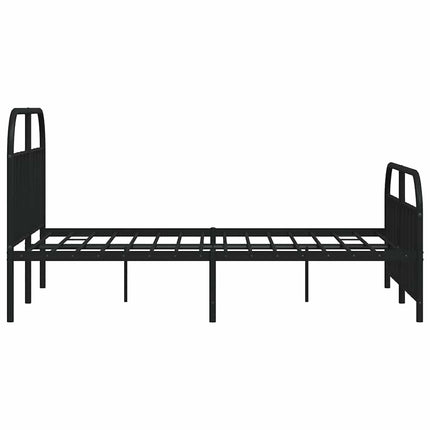 sengeramme med sengegavl og fodgærde 140x200 cm metal sort