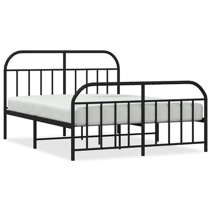 sengeramme med sengegavl og fodgærde 150x200 cm metal sort