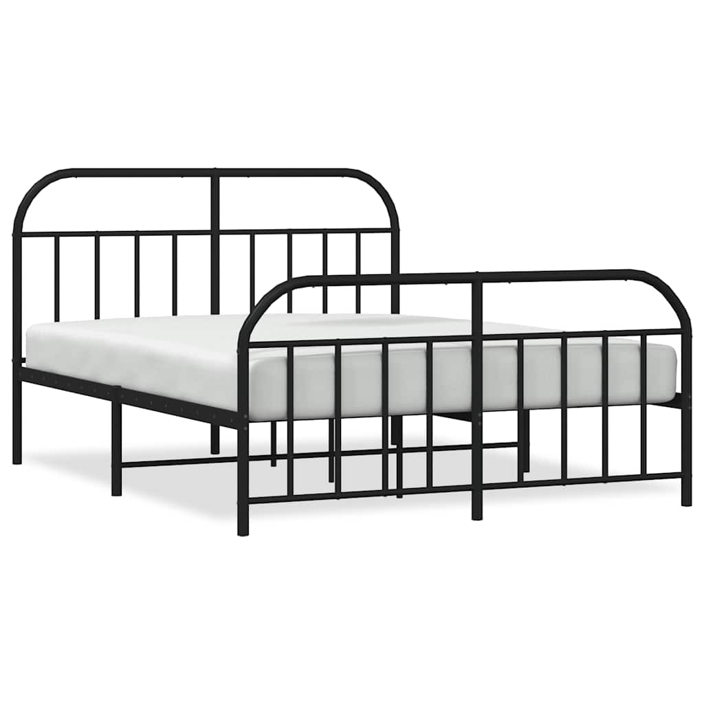 sengeramme uden madras med fodgærde 160x200 cm sort