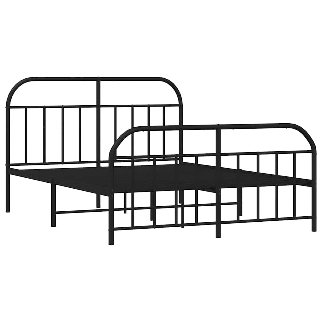 sengeramme uden madras med fodgærde 160x200 cm sort