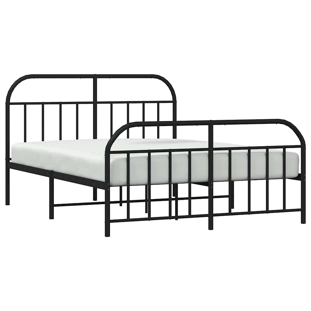 sengeramme uden madras med fodgærde 160x200 cm sort
