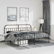 sengeramme med sengegavl og fodgærde 193x203 cm metal sort